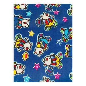 Garment Fabric Cotton By The Yard Blue Football Bears Childrens Stars Kids Craft